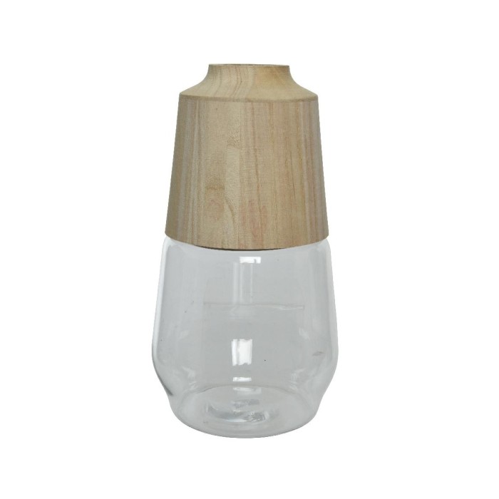 VASO VETRO E LEGNO H28.5